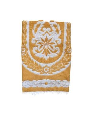 Vintage Fieldcrest Bath Towel with Sculpted Floral Damask Pattern